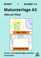 Vorschau - Mal- und Bastelvorlagen - Malunterlage A3 🎨 Kunst: alles am Platz - Deckblatt