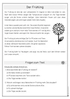 Vorschau - Arbeitsblätter - Sachtexte lesen – Frühling & Feste (Klasse 3 & 4) | Leseverständnis mit Lösungen - Seite 1