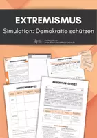 Vorschau - Arbeitsblätter - Extremismus - Krisenstab Simulation (Rollenspiel: Demokratie schützen) - Deckblatt