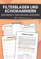 Vorschau - Arbeitsblätter - Filterblasen und Echokammern - Krisenstab Simulation (Rollenspiel: Demokratie schützen) - Deckblatt