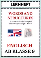 Vorschau - Arbeitsblätter - Englisch: Words and Structures - Lückentexte (Prüfungsstil, Realschule) - Deckblatt