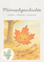 Vorschau - Mal- und Bastelvorlagen - Mitmachgeschichte: Mutsprung in den Herbst - Deckblatt