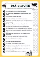 Vorschau - Arbeitsblätter - KLAVIER (Flügel) - Arbeitsblatt (Richtig vs. Falsch, Beschriftung Teile, Tastatur) - Seite 2