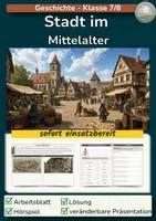 Vorschau - Stundenentwürfe - Stadt im Mittelalter - Deckblatt