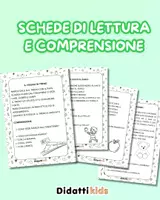 anteprima - Esercizi - Schede lettura e comprensione del testo - 20 schede - Pagina di copertina