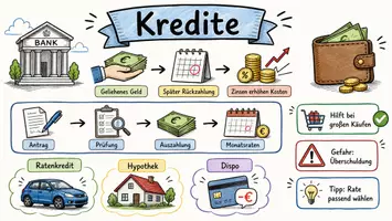 Vorschau - Arbeitsblätter - Lernposter + Arbeitsblätter zum Thema "Kredite" + Lösung & MP3 + Mindmap + Infografik - Seite 2