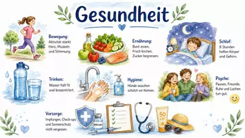 Vorschau - Arbeitsblätter - Arbeitsblatt zum Thema "Gesundheit" + Onlineübung & MP3 + Infografik - Seite 1