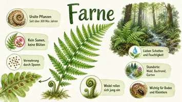 Vorschau - Arbeitsblätter - Lernposter + AB mit Fragen zum Thema "Farne" + Lösungsblatt + Mindmap + Infografik - Seite 2