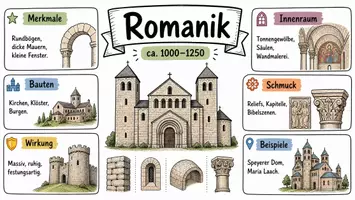 Vorschau - Arbeitsblätter - Lernposter + AB mit Fragen zum Thema "Romanik" + Lösungsblatt + Mindmap + Infografik - Seite 2