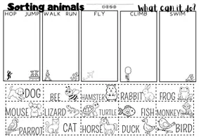 Vista previa - Hojas de trabajo - Sorting animals - Portada