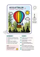 Vorschau - Mal- und Bastelvorlagen - Fensterbild - Heißluftballon - Kappadokien - Türkei - Deckblatt