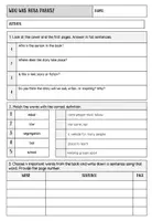 Vorschau - Arbeitsblätter - WHO WAS ROSA PARKS? - READING COMPREHENSION - Deckblatt