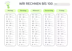 Vorschau - Arbeitsblätter - 5 Wochen alle Grundrechenarten bis 100 - 5 Arbeitsblätter - Seite 3