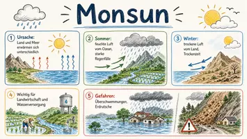 Vorschau - Arbeitsblätter - Lernposter + Arbeitsblätter zum Thema "Monsun" + Lösung & MP3 + Mindmap + Infografik - Seite 2