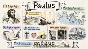 Vorschau - Arbeitsblätter - Lernposter + AB mit Fragen zum Thema "Paulus" + Lösungsblatt + Mindmap + Infografik - Seite 2