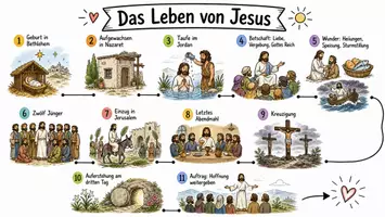 Vorschau - Arbeitsblätter - Lernposter + Arbeitsblätter zum Thema "Das Leben von Jesus" + Lösung & MP3 + Mindmap + Infografik - Seite 2