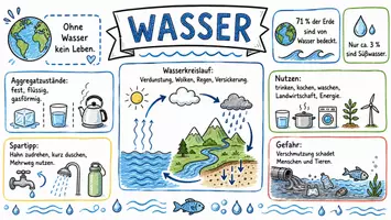 Vorschau - Arbeitsblätter - Lernposter + Arbeitsblätter zum Thema "Wasser" + Lösung & Fragen & MP3 + Mindmap + Infografik - Seite 2