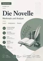 Vorschau - Arbeitsblätter - Übungsheft Deutsch Klasse 9/10: Die Novelle – Merkmale, Theorie & Analyse - Deckblatt