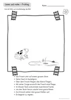 Vorschau - Arbeitsblätter - Lesen und malen Frühling, Leseübung, Sätze lesen, 3 verschiedene Arbeitsblätter - Seite 3