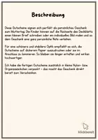 Vorschau - Mal- und Bastelvorlagen - Muttertag - personalisierte Gutscheine zum Beschriften - Seite 1