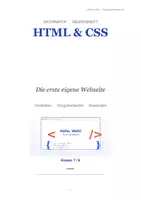 Vorschau - Stundenentwürfe - Übungsheft Informatik Klasse 7/8: HTML & CSS – Grundlagen, Programmierung & erste eigene Webseite - Seite 1