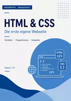 Vorschau - Stundenentwürfe - Übungsheft Informatik Klasse 7/8: HTML & CSS – Grundlagen, Programmierung & erste eigene Webseite - Deckblatt