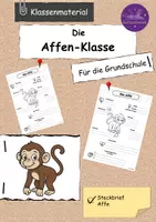 Vorschau - Arbeitsblätter - Steckbrief Affe & Affenklasse Ideen - Deckblatt