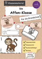 Vorschau - Lehrpläne/Lehrermaterial - Klassentier / Klassenmaskottchen Affe Materialpaket - Deckblatt