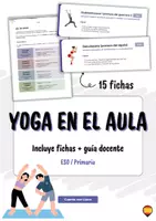 Vista previa - Hojas de trabajo - Yoga en el aula – Incluye 15 fichas de posturas + guía docente - Portada
