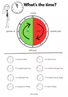 Vorschau - Arbeitsblätter - What's the time_ Differenzierte Erklärung + Übungen + Bastelvorlage - Seite 1