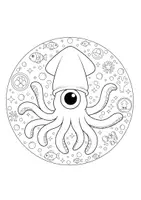 Vorschau - Mal- und Bastelvorlagen - Wirbellose Meerestiere: 10 Mandalas - Seite 1
