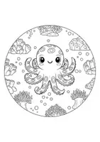 Vorschau - Mal- und Bastelvorlagen - Wirbellose Meerestiere: 10 Mandalas - Seite 3
