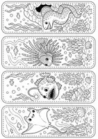 Vorschau - Mal- und Bastelvorlagen - Fische-Lesezeichen: 12 Ausmalmotive - Seite 2