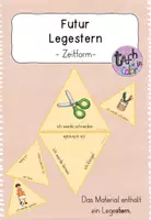 Vorschau - Stationenlernen - Futur - Legestern - Zeitform - Deckblatt