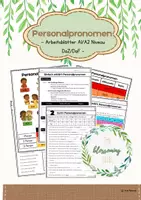 Vorschau - Arbeitsblätter - Personalpronomen Bundle im Akkusativ & Dativ/ DaZ&DaF/A1-A2 - Deckblatt