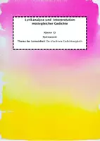Vorschau - Stundenentwürfe - Lerneinheit zum diachronen Gedichtvergleich - Deckblatt