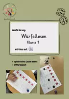 Vorschau - Spiele - spielerische Leseförderung: Lesewürfeln mit Fokus Ü - Deckblatt