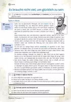 Vorschau - Arbeitsblätter - Es braucht nicht viel, um glücklich zu sein - Epikur - Deckblatt