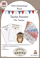 Vorschau - Mal- und Bastelvorlagen - Teacher Assistant Mini Teacher Unterrichtseinstieg Ritual Englisch Grundschule - Deckblatt