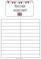 Vorschau - Mal- und Bastelvorlagen - Teacher Assistant Mini Teacher Unterrichtseinstieg Ritual Englisch Grundschule - Seite 2