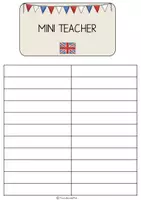 Vorschau - Mal- und Bastelvorlagen - Teacher Assistant Mini Teacher Unterrichtseinstieg Ritual Englisch Grundschule - Seite 3
