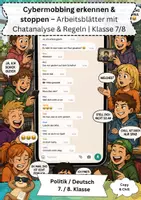 Vorschau - Arbeitsblätter - Cybermobbing Schule – Klasse 7/8 - Deckblatt