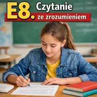 zapowiedź - KARTA PRACY - Czytanie ze zrozumieniem - E8 - cz.1 - obwoluta