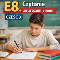 zapowiedź - KARTA PRACY - czytanie ze zrozumieniem - E8 - cz.3 - obwoluta