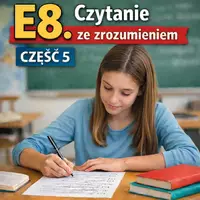 zapowiedź - KARTA PRACY - czytanie ze zrozumieniem - E8 - cz.5 - obwoluta