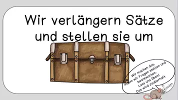 Vorschau - Präsentationen/Tafelbilder - Satzerweiterung/Sätze verlängern/Satzglieder hinzufügen - Deckblatt