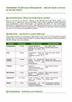 Vorschau - Arbeitsblätter - Ernährung & Übergewicht – Nährstoffe, Energiebilanz & gesunde Ernährung - Seite 1