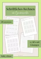 Vorschau - Arbeitsblätter - Schriftliches Rechnen aller Grundrechenarten - Deckblatt