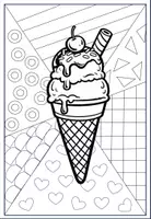 Vorschau - Mal- und Bastelvorlagen - Ausmalbilder Eis im Sommer – Pop Art für den Kunstunterricht (Grundschule, differenziert) - Seite 3