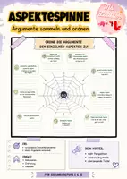 Vorschau - Arbeitsblätter - Argumente sammeln und ordnen mit der "Aspektespinne" - Deckblatt